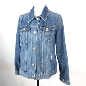 Old Navy Distressed Denim Jacket Maternity